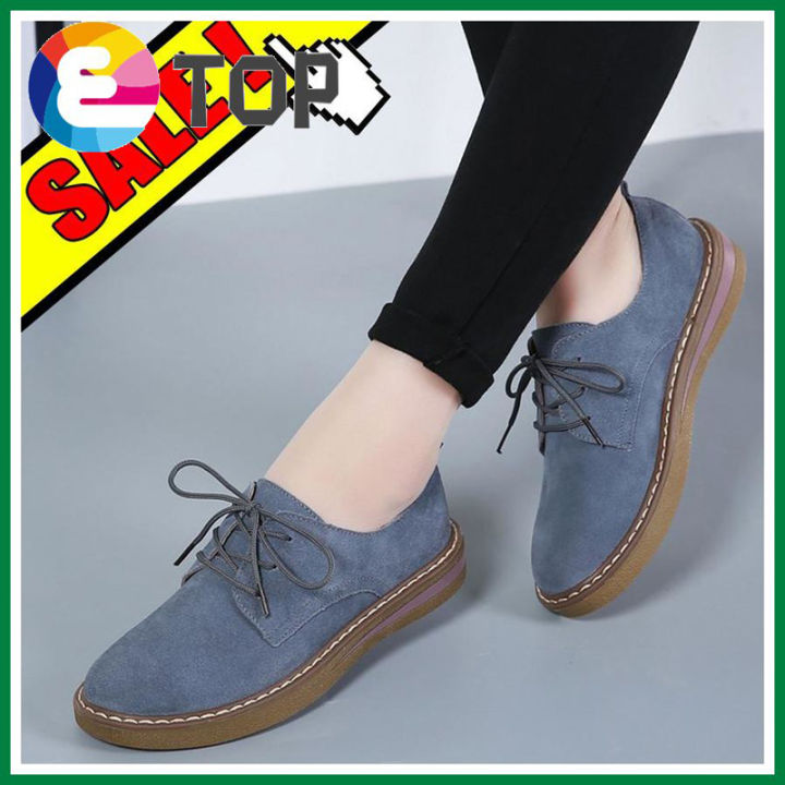 Fashion Women Shoes Flat Shoes For Women Oxfords Lace-Ups Shoes For Women  Casual Shoes Rubber Shoes
