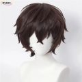 High Quality Dazai Osamu Cosplay Wig Anime Bungo Stray Dogs Cosplay Short Brown Heat Resistant Synthetic Hair Wigs + Wig Cap. 