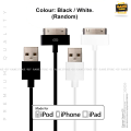 USB Cable for iPhone 4 4s iPad 2 3 iPod 30 Pin Metal Plug Charger Sync Cable for iPhone 4 4S Charging Data Cable Colour Black Or White Random 1 Pcs. 