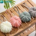 Pumpkin Shape Mesh Bath Poufs Body Exfoliating Bath Shower Ball for Men and Women Bathing Accessories.
