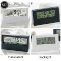 LCD Desktop Alarm Clock Transparent Calendar Weather and Digital Temperature and Humidity Display Home Appliance Smart Life.