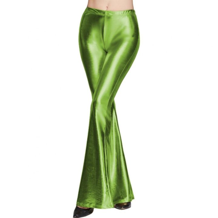 Fashion%20Ladies%20Solid%20Color%20High%20Waist%20Faux%20Leather%20Slim%20Fit%20Flared%20Trousers%20Trousers%20Women's%20Shiny%20Flared%20Pants%20Laser%20M%20-%20Image%202