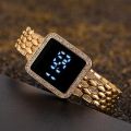 Women Watch 2023 Top Luxury Rhinestone Rose Gold Wrist Watch for Women Fashion Steel Ladies Wristwatches Electronic Clock.
