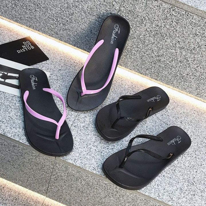 Summer%20Flip-Flops%20Women's%20Net%20Red%20Flat%20Bottom%20High-Looking%20Non-Slip%20Slippers%20Women%20Couple%20Beach%20Outdoor%20Wear%20Seaside%20Plywood%20Flip-Flops%20-%20Image%203