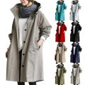 Womens Winter Loose Hooded Wild Elegant Windbreaker Comfortable Coat Outwear Comfy Simple Coat Fast. 