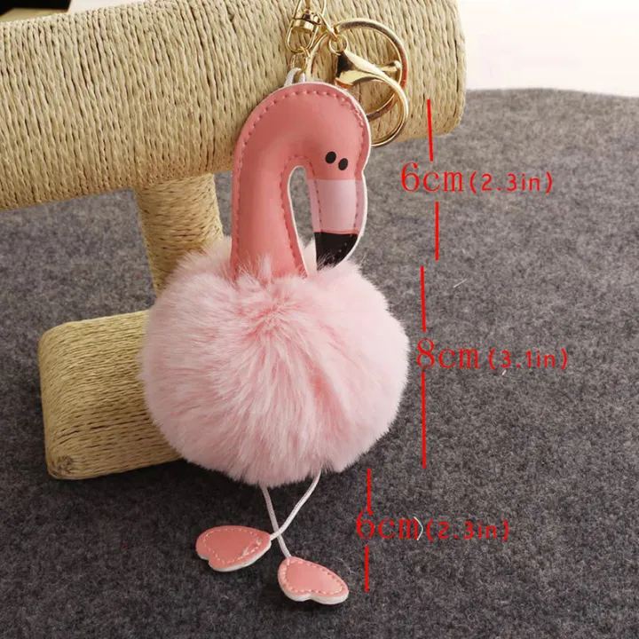 Flamingo%20Car%20Key%20Ring%20Furry%20Plush%20Keychain%20Cute%20Car%20Accessories%20Girls%20Women%20Ladies%20Gift%20Bag%20Pendant%20Lovely%20Doll%20-%20Image%204