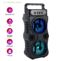 Outdoor Portable Wireless Speaker Dual 3 Inches Music Stereo Subwoofer Bass USB Power Supply For Dancing Party Family Karaoke.