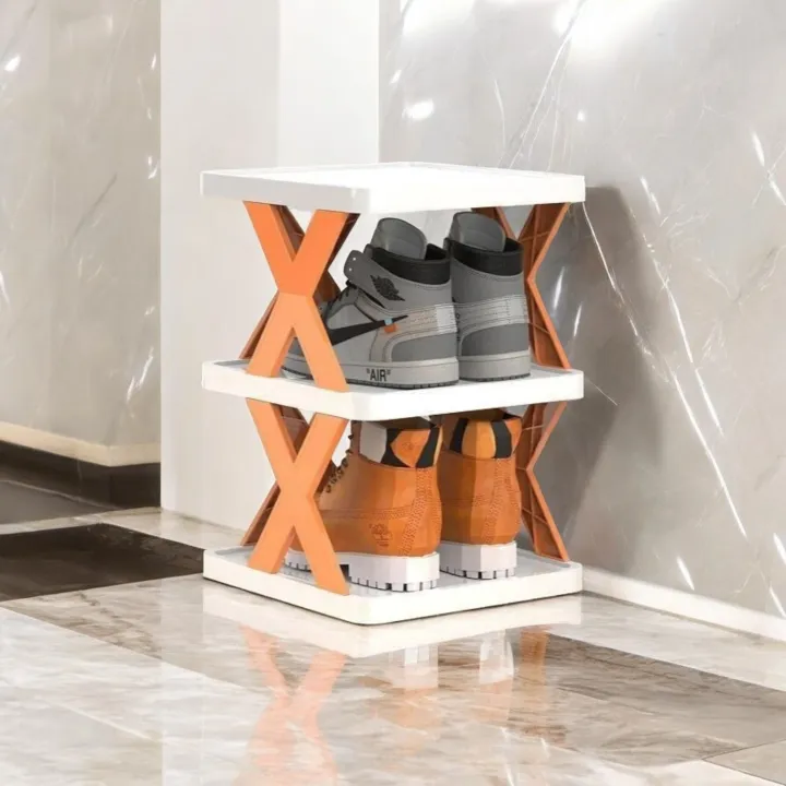 1%20pcs%20Adjustable%203-Layer%20Folding%20Shoe%20Rack:%20Versatile%20Plastic%20Cabinet%20for%20Bedroom,%20Dormitory,%20and%20Living%20Room%20-%20Image%209