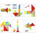 7pcs Wooden Tangram Brain Teaser Puzzle Children Mental Development Tangram Kids Educational Toy. 