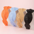 Fashion Simple Wide Straw Headbands For Women Hair Band Solid Color Wave Shaped Hair Hoop Girls Trendy Elegant Hair Accessories. 