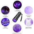 UV Handheld Waterproof Blacklight Flashlights 12 Led 395nm Mini Light Torch Detector for Pets Urine Stains Black Light UV Lamp. 