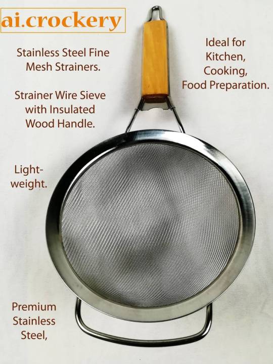 Single Mesh Strainer 15 inch wooden handle