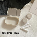 61*42*18mm Contact Lens Case Convenient Grey/White/Purple/Dark Blue ABS Portable Case Companion Care Box for Travel-Friendly Suitable For Daily Use Perfect For Storing Contact Lenses Ideal For Students And Office Workers Promotes Proper Lens Care And.