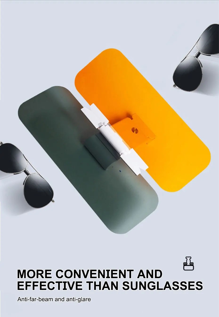 Car Day Night Anti-Glare Mirror Sports Style Sun Visor Night Vision Goggles Foldable Anti-Dazzle Sunshade