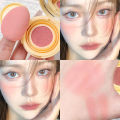 Girl's Air Cushion Blush Cream Strawberry Pink Face Blusher Natural Matte Cheek Tint Rouge Contour Blush with Sponge Puff. 