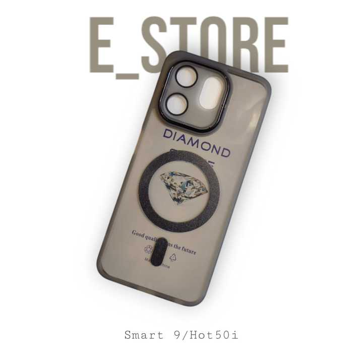 For Infinix Hot 50i / Infinix Smart 9 Matte Transparent Matte Slcn Magsafe Print Premium TPU Case Mobile Back Cover Casing-E_Store