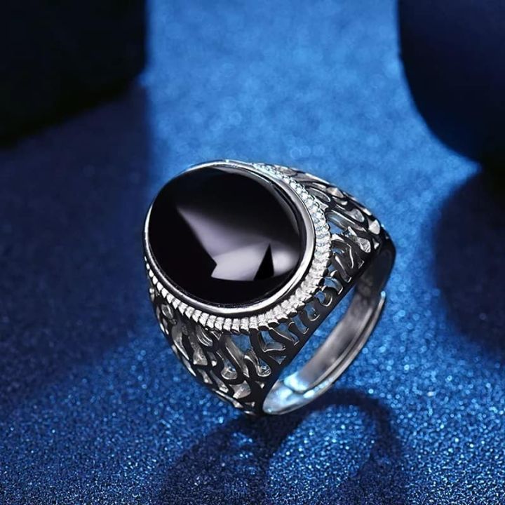 Fashion%20Men%20Male%20Ring%20Black%20Square%20Signet%20Ring%20Charm%20Rock%20%20Male%20Jewelry%20Party%20Gift%20Accessories%20-%20Image%202