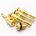 BRADOO-Banana Plugs Open Screw 24K Gold Plated Plugs Audio Jack Connector for Speaker Stereo Cable, 24-Pack (12 Red, 12 Black).