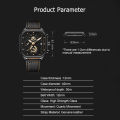 LouisWill Men's Watches Casuals Fashion Watch Quartz Watches Chronograph Business Wristwatches 3ATM Waterproof Watches True Leather Strap Luminous Pointers Wrist Watches with 3 Adjustable Dial for Men. 