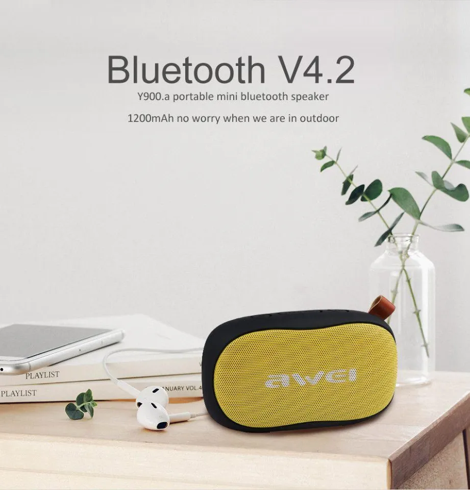 Awei Y900 - Wireless Bluetooth Speaker - Black and Yellow | Daraz.com.bd