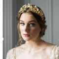 【beauty code store】European Greek Goddess Headband Metallic Gold Leaves Branch Crown Hair Band Tiara. 