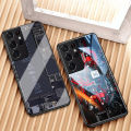 For Samsung Galaxy S21 Ultra Back Cover Version Theme Case Tempered Glass Protection shockproof Cover for Samsung S21 Ultra case Transparent Circuit Board Design Full Coverage Phone cases. 