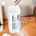 USB Portable Fan Air Cooler with Light Desktop Atomizing Air Conditioner Room Humidifier 3600mAh Use Long Time for Student. 