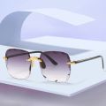 2023 New Rimless Women's Sunglasses Fashion Gradient Lenses Sun glasses Lady Vintage Alloy Legs Classic Designer Shades UV400.
