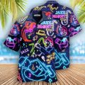 2022 Men's Hawaiian Shirts Musical Harajuku Oversized Shirt Fashion Printed Short-sleeved Beach Top Tee Men's Clothing Camisa.