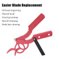 Retro Manual Shaver Straight Edge Haircut Beard Hairstyle Engraving Eyebrow Trim Professional Straight Edge Folding Razor Holder.