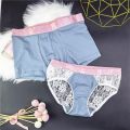 Couple Underwear Seamless Men Boxers High Quality Women Lace Back Transparent Briefs Mens Pouch Trunks Shorts Lingerie.