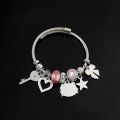Sanrio Crystal Beads Bracelet Bangle Hello Kitty Zircon Inlay Enamel Pendant Bracelet Women Cute Sweet Jewelry Hand Accessories.
