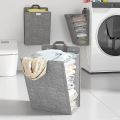 Large Capacity Foldable Hanging Laundry Basket Linen Wall-mounted Dirty Clothes Basket Space-saving Waterproof Bathroom Storage Basket. 