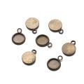 St.kunkka 20Pcs 8mm Round Silver Dome Base Tray Frame Pendant Convex Round Inlaid Flat Frame Cup Flat Round Gold. 