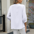 Female cloths Tops for Women Trendy Casual Basic T Shirts Light weight 34 Sleeve Solid V Neck Tees Blouses Clearance Sales.