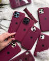 For apple iPhone 14 / 14 Plus / 14 Pro / 14 Pro Max Soft Liquid Stylish Rainbow Silicone Back Cover Case Phone Back Cover (Maroon).