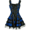 Dress Women Classic Frill Lace Dresses Sleeveless Plaid Vintage Gothic Mini Dresses Ball Gowns Cosplay Costume Plus Size Dress.