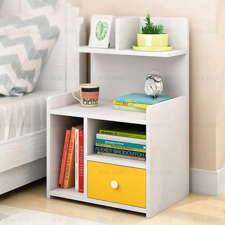 Royal%20Decor%20M24%20Single%20Drawer%20Bed%20Side%20Table%20Nightstand%20Bedside%20Table%20Bedroom%20Simple%20Storage%20Cabinet%2030*20*12%20inches%20White-Yellow-Blue%20Finish%20-%20Image%203