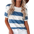 Casual T-shirt Anti-ling Leisure Female Striped T-shirt.
