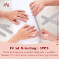 6 Pieces Stainless Steel Nail File Double-Sided Diamond Nail File Metal Nail File Manicure File for Family and Travel.
