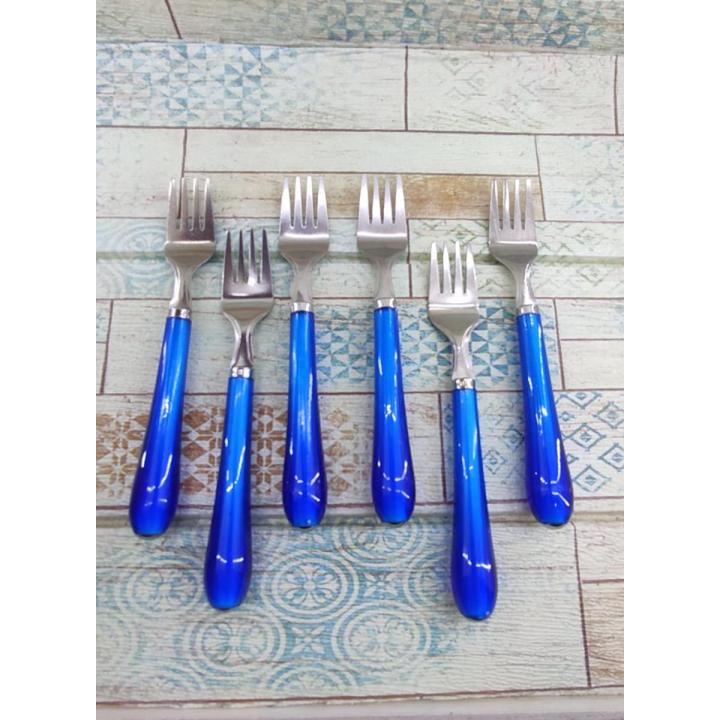 6Pcs%20Stainless%20Steel%20Fork%20Spoon%20Set%20For%20Kitchen%20&%20Dining%20-%20Multicolor%20-%20Set%20Of%206%20Stainless%20Steel%20Forks%20And%20Spoons%20-%20Image%202
