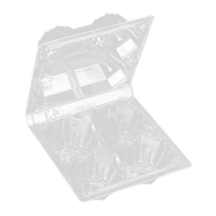 50Pcs Plastic Egg Cartons Bulk Clear Chicken Egg Tray Holder for Family Pasture Chicken Farm Business Market- 4 Grids
