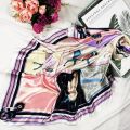 90cm Neckerchief Silk Satin Women Hijab Scaves Fashion Floral Print Headband Neck Scarfs Female Square Shawls Scarfs For Ladies.