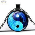 COD Dragon Moon Yin Yang Tai Chi Time Gemstone Necklace Sweater Chain Pendant Necklace CM.