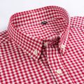 Men's 100% Cotton Plaid Striped Short Sleeve Shirt Single Patch Pocket Button-down Holiday Youthful Casual Checkered Thin Shirts.