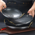 Honeycomb Nonstick Iron Deep Two Handled Frying Pan. 