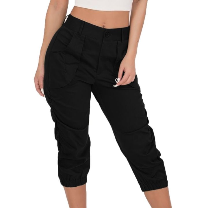 Cropped%20Rrousers%202021%20Summer%20Women's%20Casual%20Harem%20Pants%20Beam%20Foot%20Pants%20Pocket%20Loose%20Fashion%20High%20Waist%20Solid%20Color%20Capris%203%20-%20Image%204