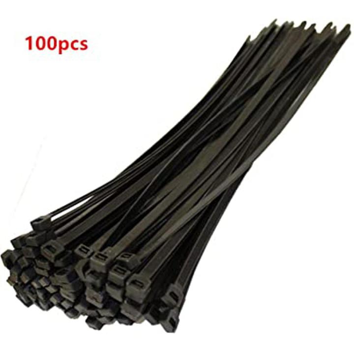 BLACK  8 inch  Cable zip ties Plastic wire ties Electrical cable ties-100pcs