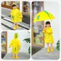 Children's Raincoat Rain Boot Set Children's Kindergarten Boys Girls Elementary School Students Poncho Baby Waterproof Rain Boots Dinosaur. 
