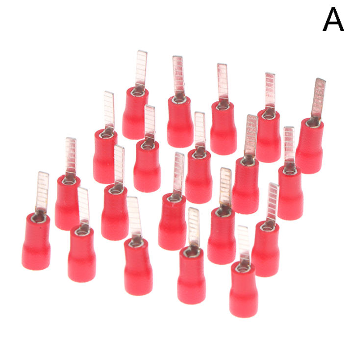 20Pcs DBV1.25-10 DBV2-14 DBV5.5-10 Chip-shaped Cold-pressed Terminal Plug-in Insulated Blade Cable Lug Sleeve Pin Terminals Connector Hudduo